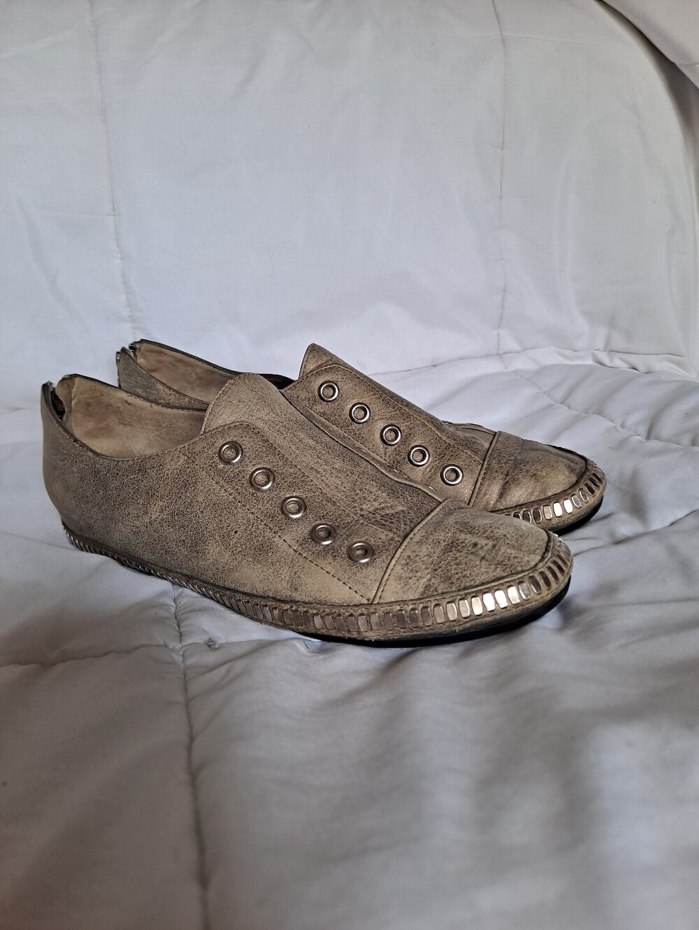 Calleen Cordero Distressed Leather Laceless Sneakers